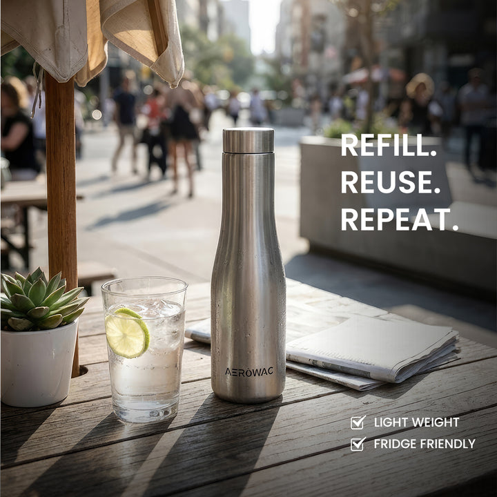 Vana Single Wall Stainless Steel Bottle | Lightweight &amp; Durable | BPA-Free | 1000ml