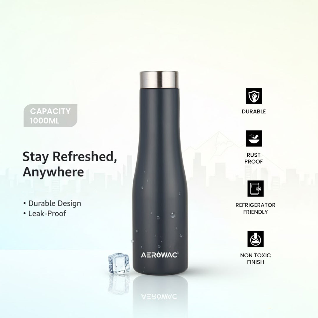 Vana Single Wall Stainless Steel Bottle | Lightweight &amp; Durable | BPA-Free | 1000ml