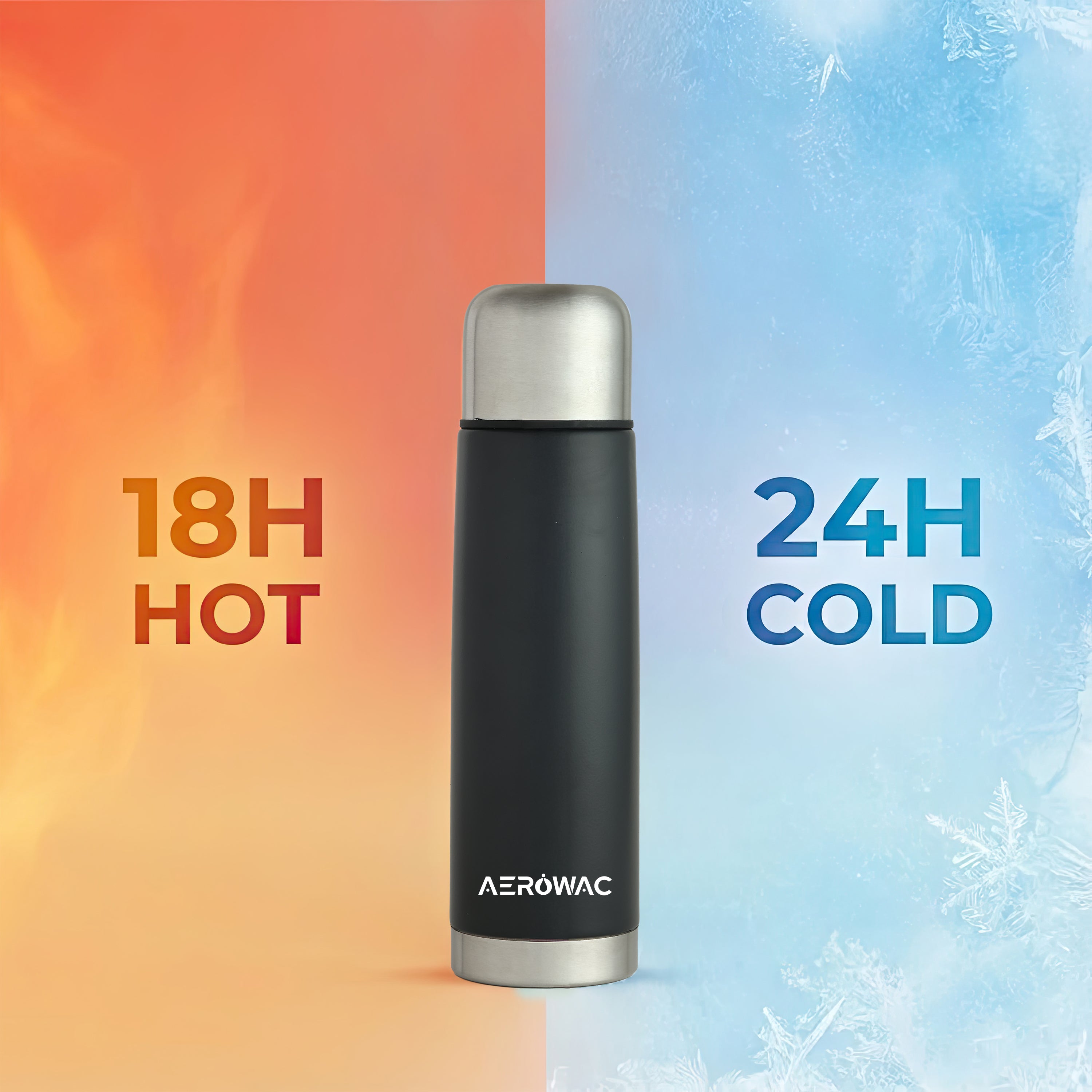 Aqua Double Wall Vacuum Insulated Stainless Steel Bottle | Hot & Cold 24 Hours | Leak-Proof | BPA-Free