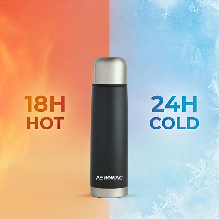 Aqua Double Wall Vacuum Insulated Stainless Steel Bottle | Hot &amp; Cold 24 Hours | Leak-Proof | BPA-Free