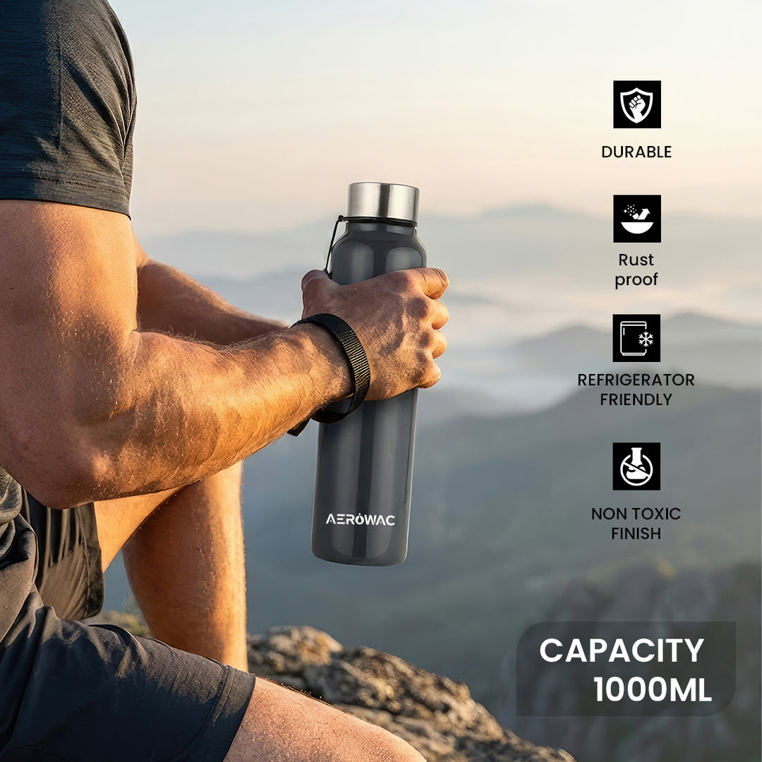Nubo Single Wall Stainless Steel Bottle | Lightweight &amp; Durable | BPA-Free | 1000ml