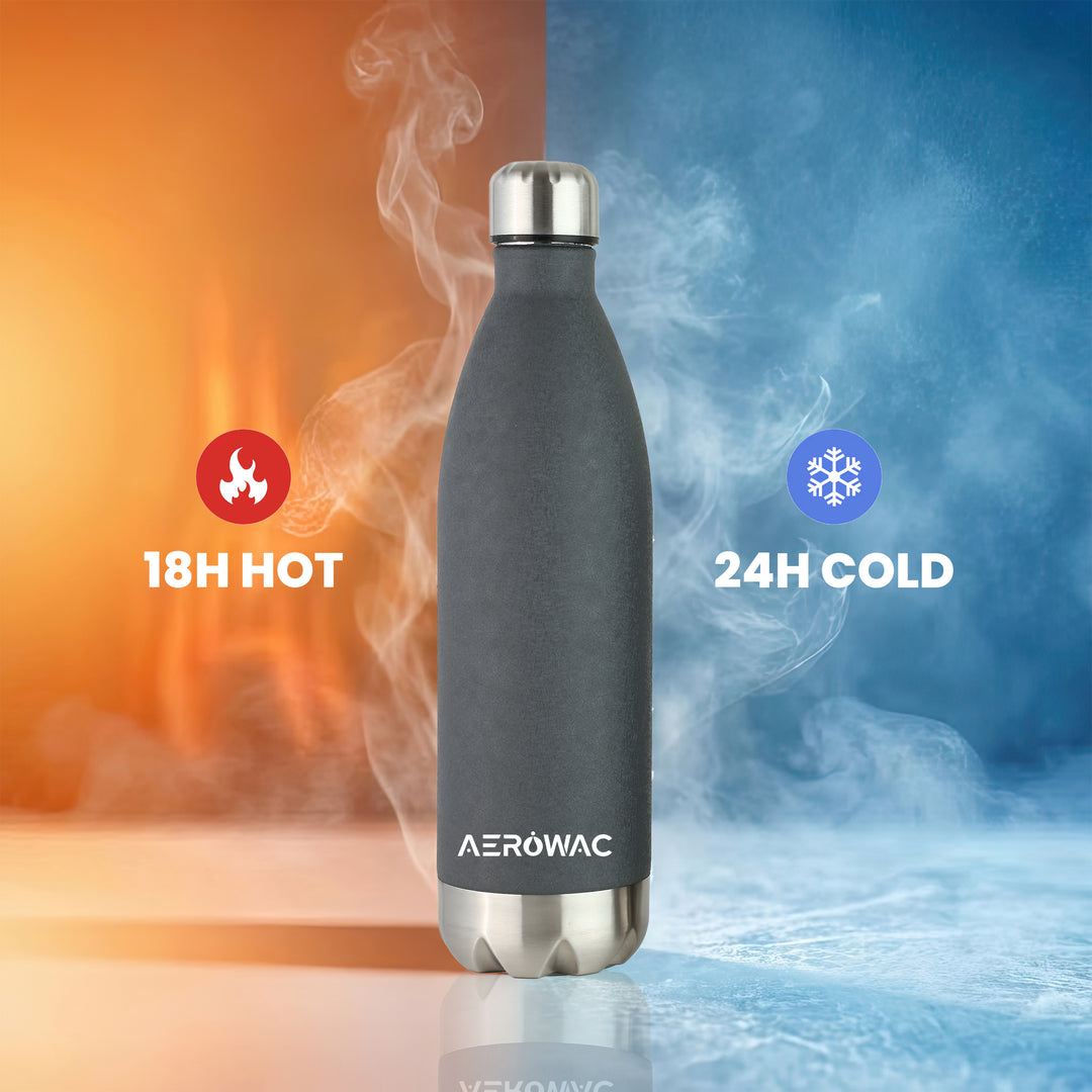 Aerowac Viva Double Wall Vacuum Insulated Stainless Steel Bottle | Hot &amp; Cold 24 Hours | Leak-Proof | BPA - Free