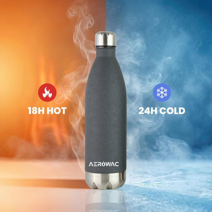 Aerowac Viva Double Wall Vacuum Insulated Stainless Steel Bottle | Hot &amp; Cold 24 Hours | Leak-Proof | BPA - Free