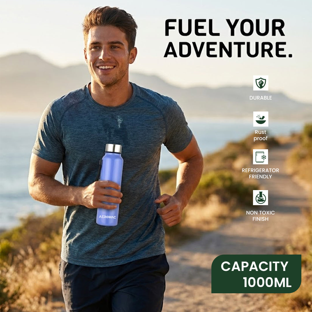 Nubo Single Wall Stainless Steel Bottle | Lightweight &amp; Durable | BPA-Free | 1000ml