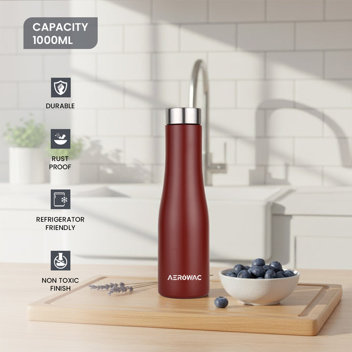 Vana Single Wall Stainless Steel Bottle | Lightweight &amp; Durable | BPA-Free | 1000ml