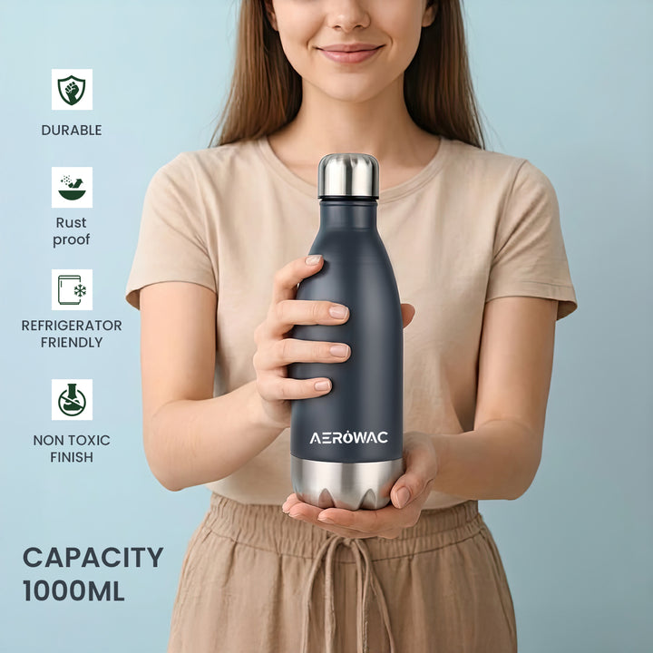 Hydro Single Wall Stainless Steel Bottle | Lightweight &amp; Durable | BPA-Free | 1000ml