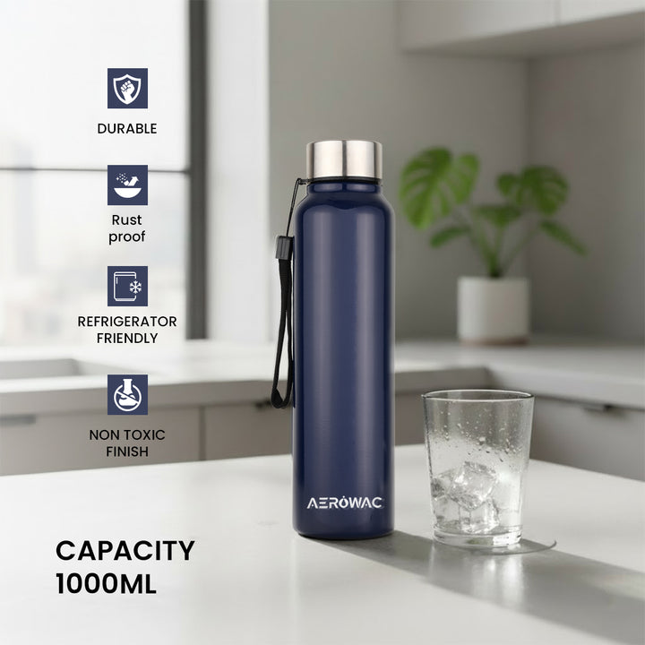 Nubo Single Wall Stainless Steel Bottle | Lightweight &amp; Durable | BPA-Free | 1000ml