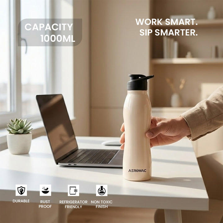 Silva Single Wall Stainless Steel Bottle | Lightweight &amp; Durable | BPA-Free | 1000ml