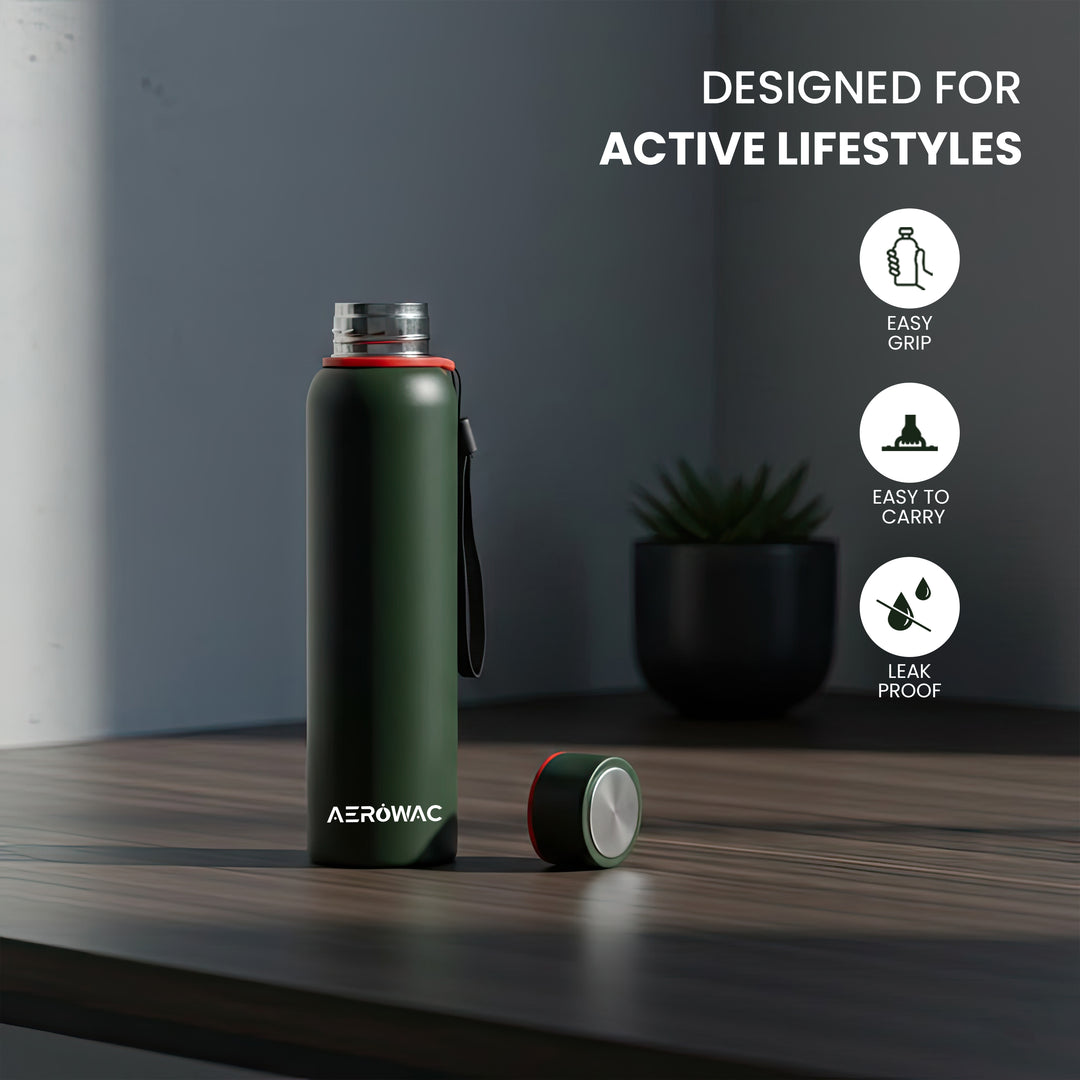 Aerowac Kaia Double Wall Insulated Stainless Steel Bottle | Wide Mouth | Hot &amp; Cold