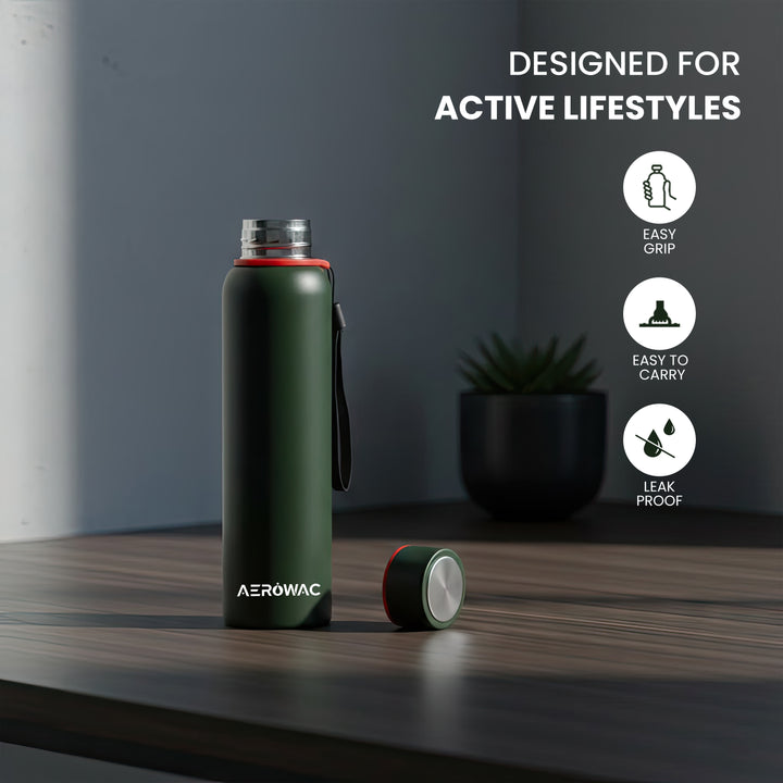 Aerowac Kaia Double Wall Insulated Stainless Steel Bottle | Wide Mouth | Hot &amp; Cold