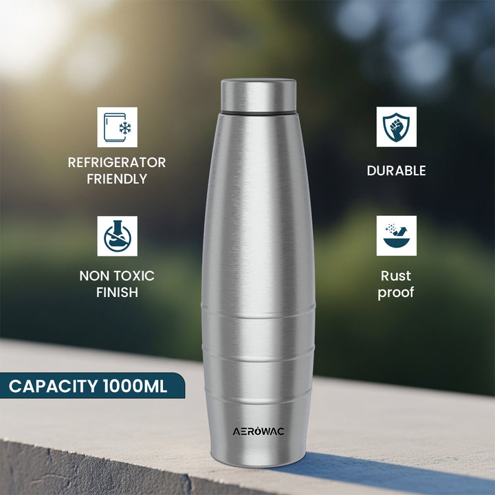 Astra Single Wall Stainless Steel Bottle | Lightweight &amp; Durable | BPA-Free | 1000ml