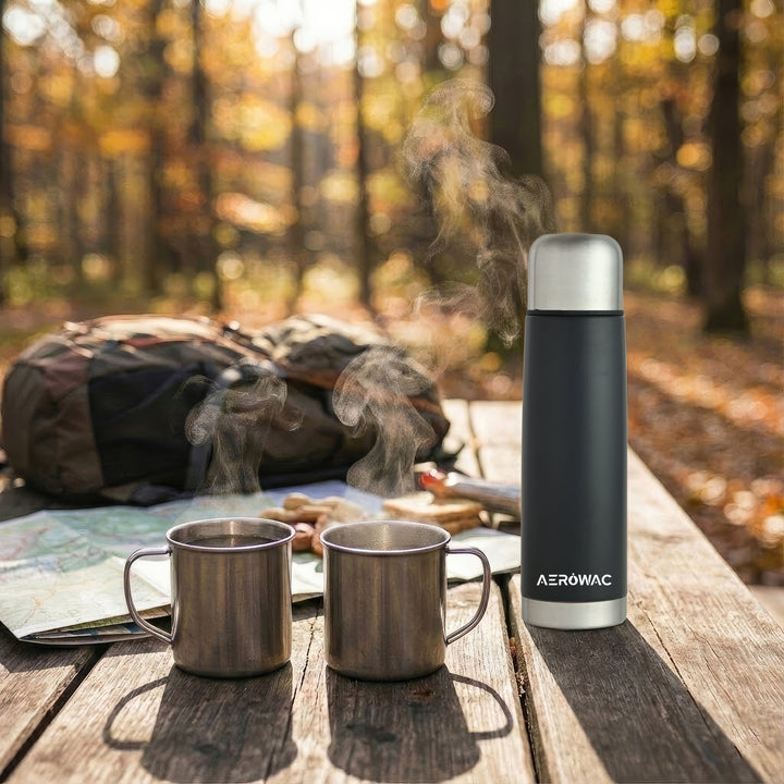 Aqua Double Wall Vacuum Insulated Stainless Steel Bottle | Hot &amp; Cold 24 Hours | Leak-Proof | BPA-Free