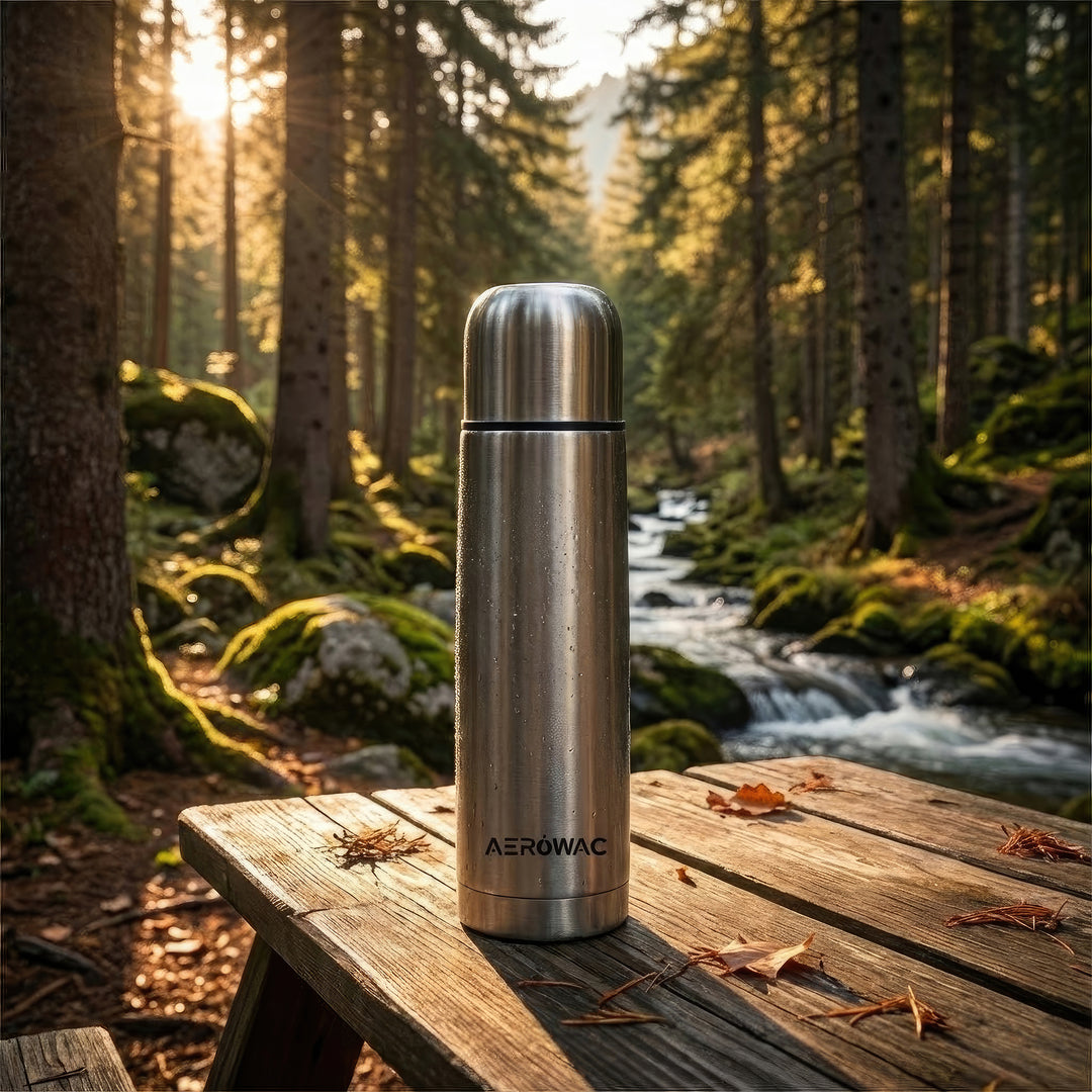 Aqua Double Wall Vacuum Insulated Stainless Steel Bottle | Hot &amp; Cold 24 Hours | Leak-Proof | BPA-Free