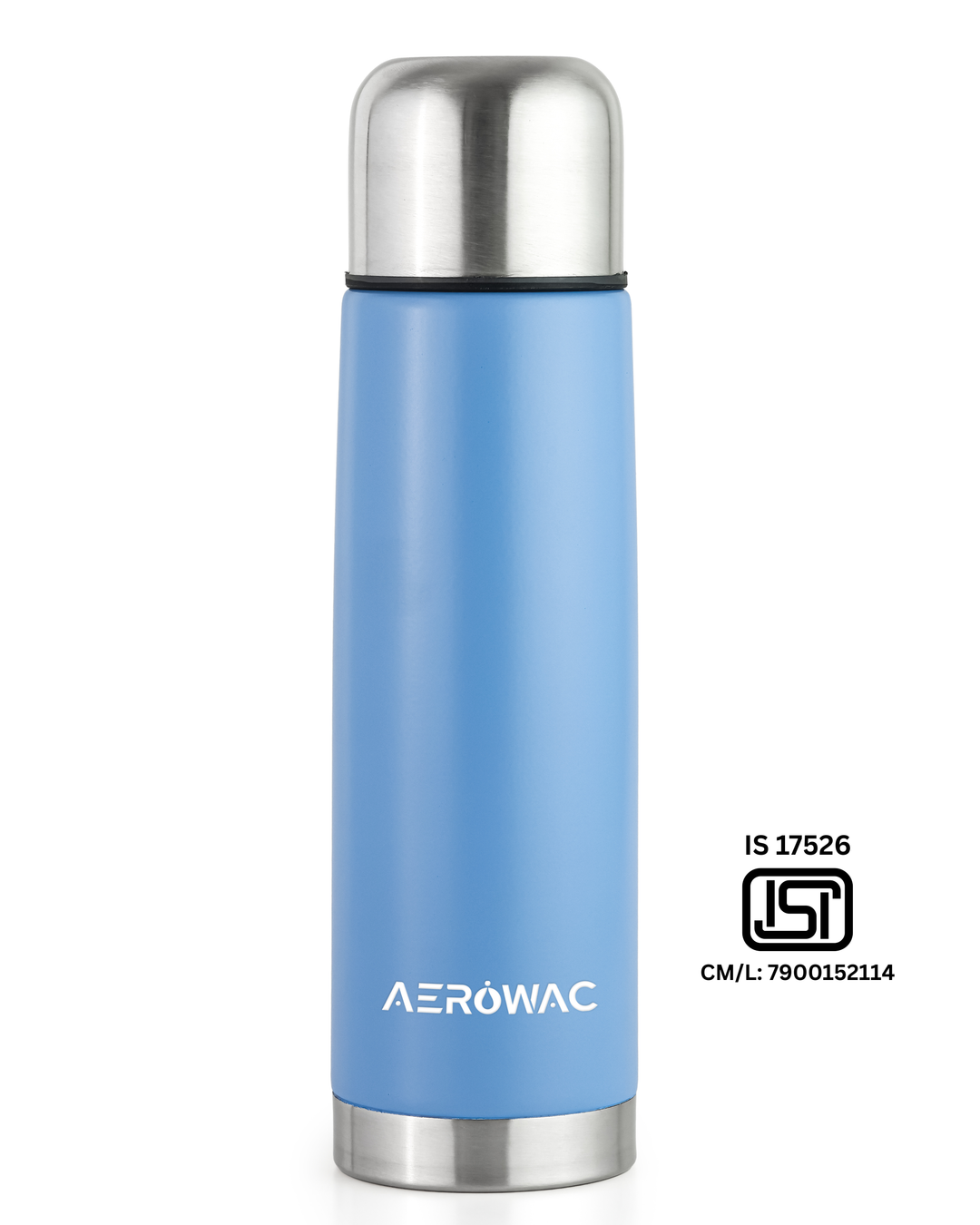 Aqua Double Wall Vacuum Insulated Stainless Steel Bottle | Hot &amp; Cold 24 Hours | Leak-Proof | BPA-Free