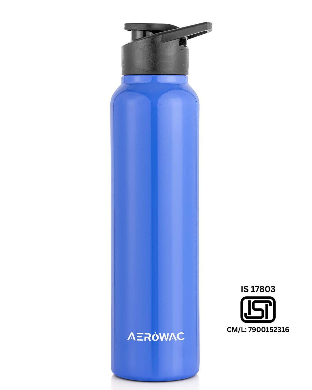 Aerowac Nubo Alpha Stainless Steel Water Bottle | 1000 ml | BPA Free | Leak Proof | Premium Glossy Finish | Sports Cap