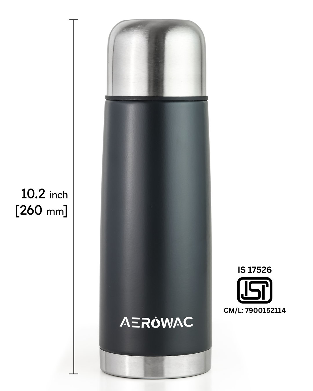 Aqua Double Wall Vacuum Insulated Stainless Steel Bottle | Hot &amp; Cold 24 Hours | Leak-Proof | BPA-Free