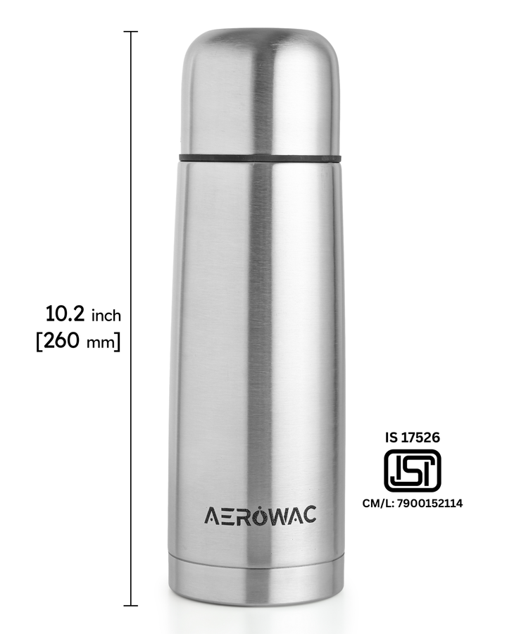 Aqua Double Wall Vacuum Insulated Stainless Steel Bottle | Hot &amp; Cold 24 Hours | Leak-Proof | BPA-Free