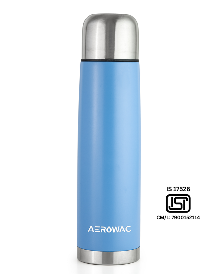 Aqua Double Wall Vacuum Insulated Stainless Steel Bottle | Hot &amp; Cold 24 Hours | Leak-Proof | BPA-Free