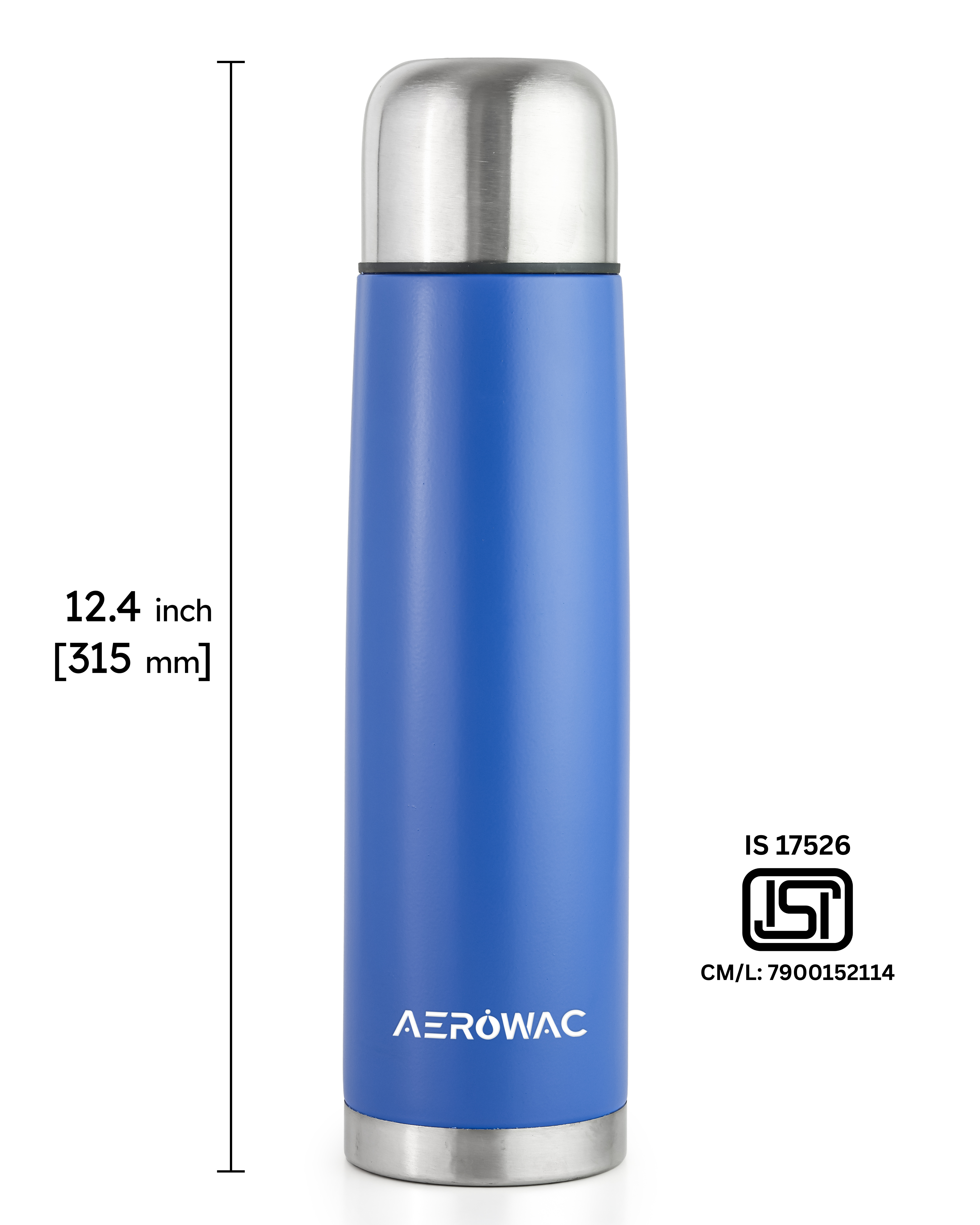 Aqua Double Wall Vacuum Insulated Stainless Steel Bottle | Hot & Cold 24 Hours | Leak-Proof | BPA-Free