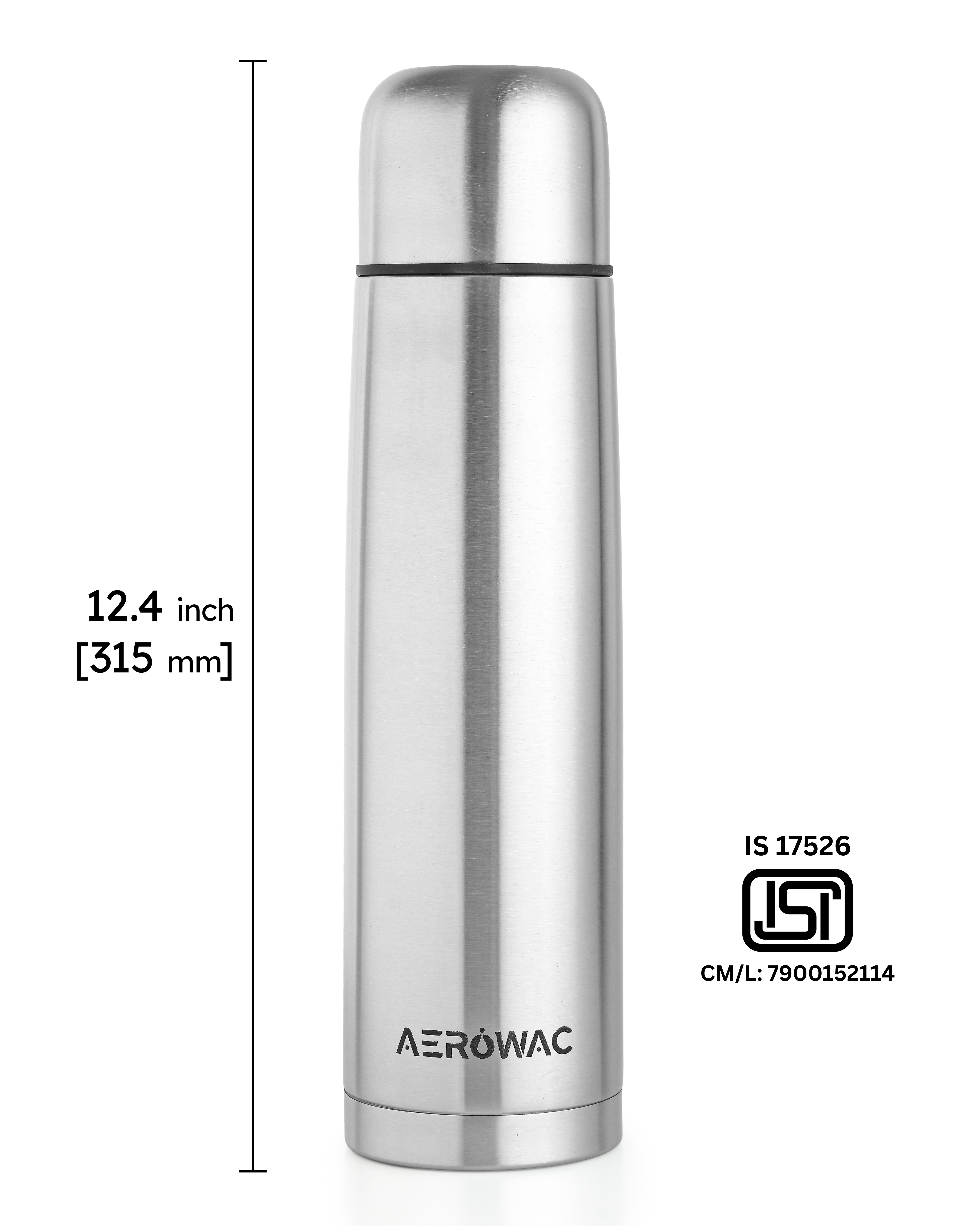 Aqua Double Wall Vacuum Insulated Stainless Steel Bottle | Hot & Cold 24 Hours | Leak-Proof | BPA-Free