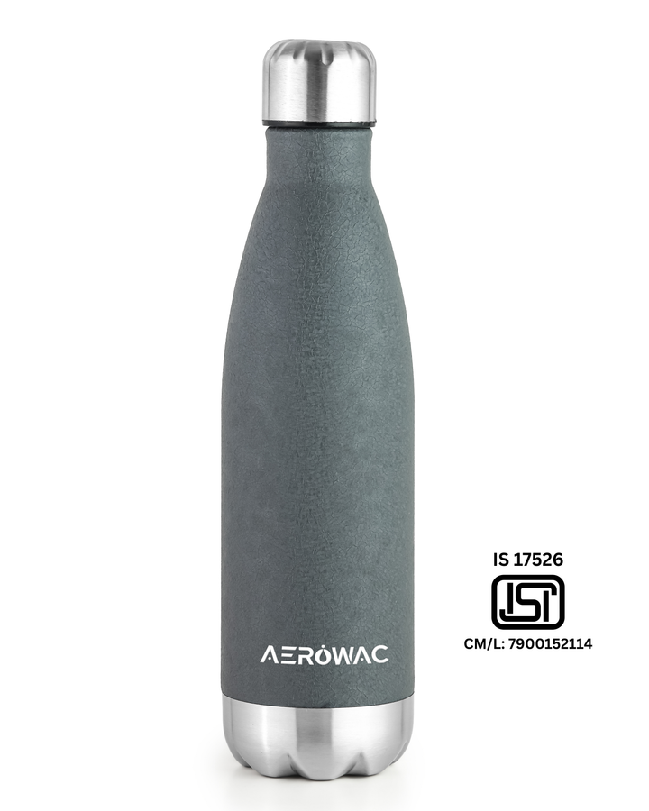 Aerowac Viva Double Wall Vacuum Insulated Stainless Steel Bottle | Hot &amp; Cold 24 Hours | Leak-Proof | BPA - Free