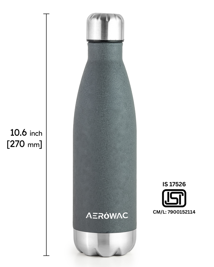 Aerowac Viva Double Wall Vacuum Insulated Stainless Steel Bottle | Hot &amp; Cold 24 Hours | Leak-Proof | BPA - Free