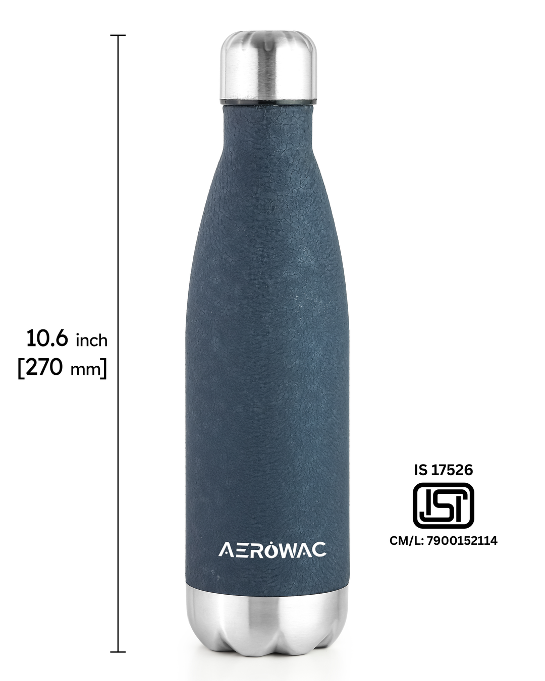 Aerowac Viva Double Wall Vacuum Insulated Stainless Steel Bottle | Hot &amp; Cold 24 Hours | Leak-Proof | BPA - Free