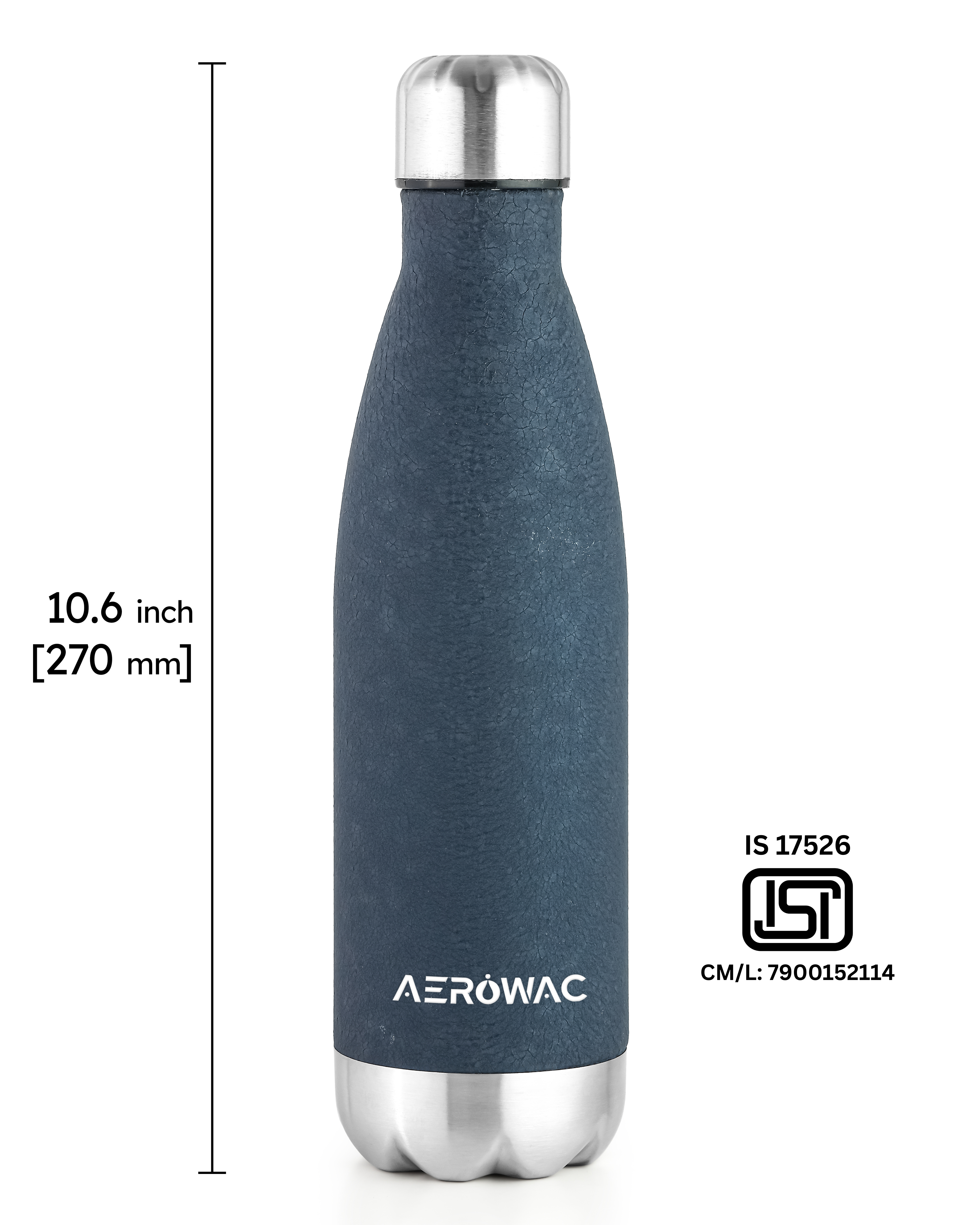 Aerowac Viva Double Wall Vacuum Insulated Stainless Steel Bottle | Hot & Cold 24 Hours | Leak-Proof | BPA - Free