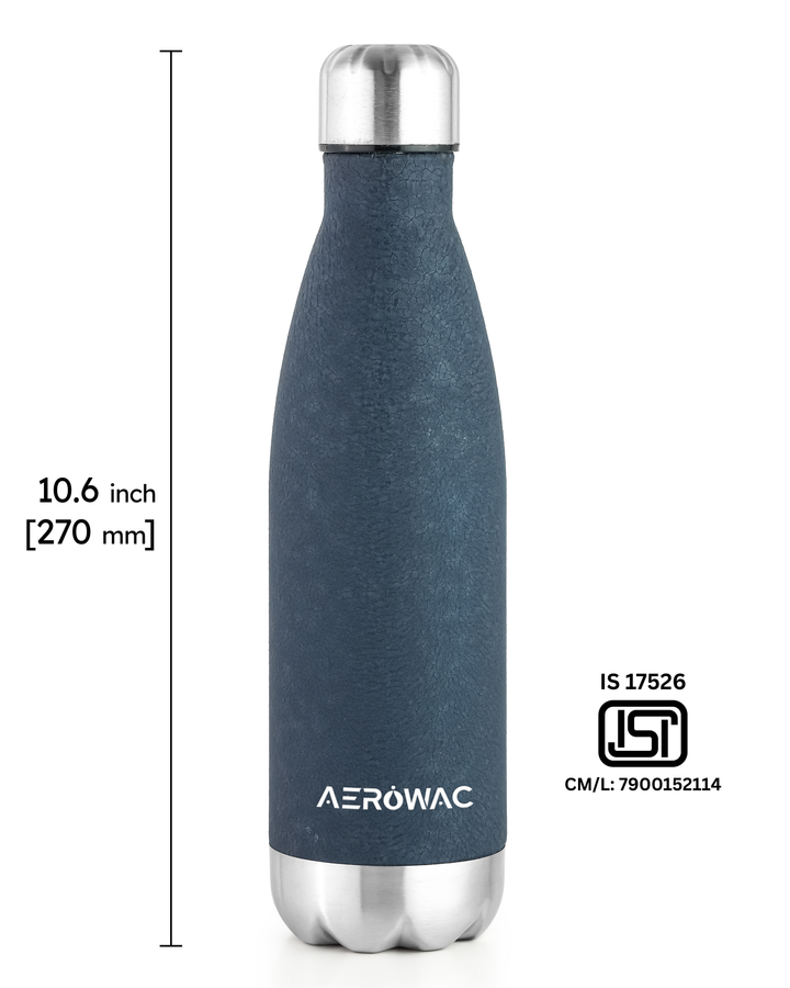 Aerowac Viva Double Wall Vacuum Insulated Stainless Steel Bottle | Hot &amp; Cold 24 Hours | Leak-Proof | BPA - Free