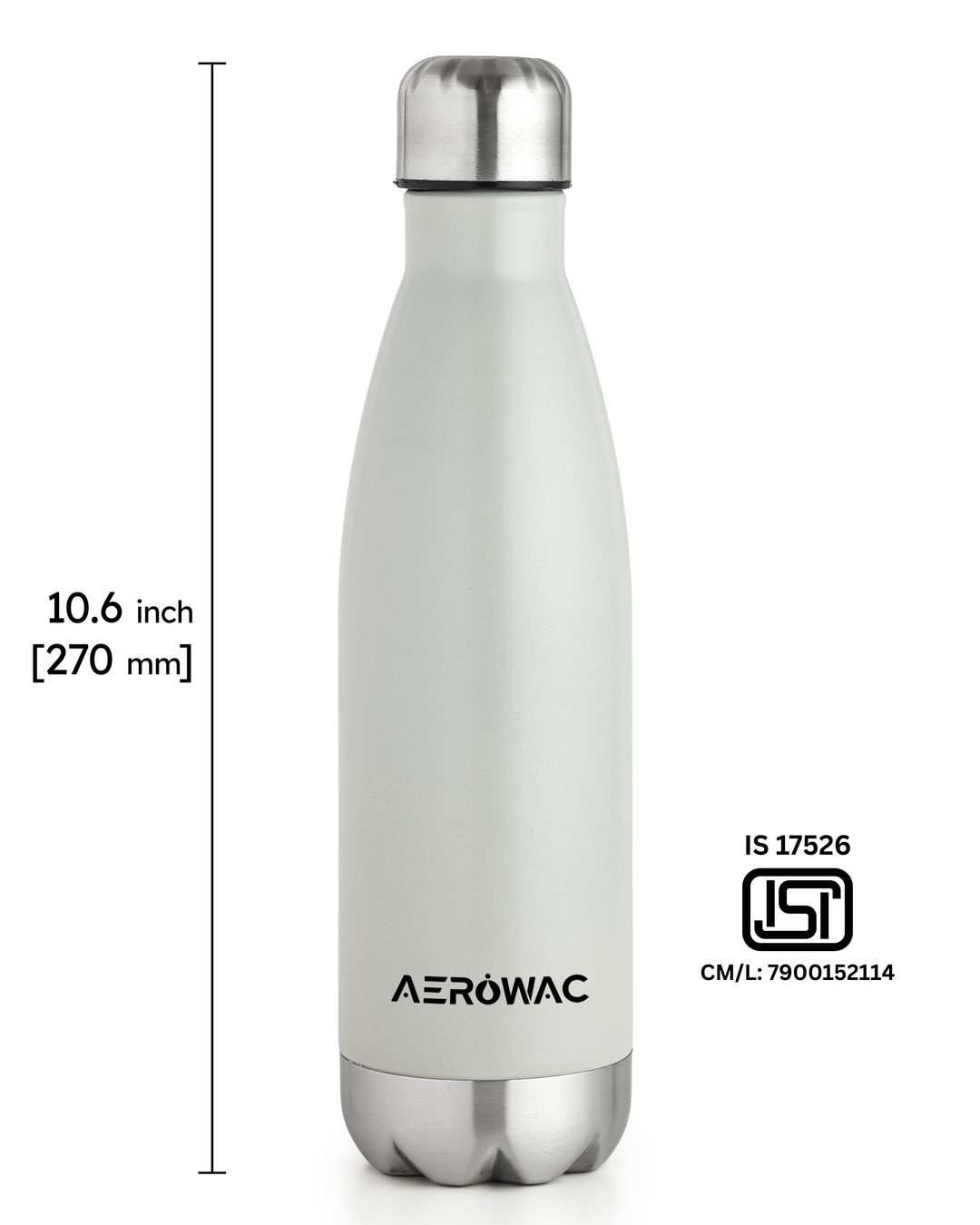 Aerowac Viva Double Wall Vacuum Insulated Stainless Steel Bottle | Hot &amp; Cold 24 Hours | Leak-Proof | BPA - Free