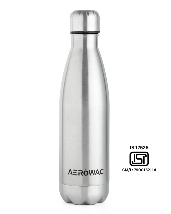 Aerowac Viva Double Wall Vacuum Insulated Stainless Steel Bottle | Hot &amp; Cold 24 Hours | Leak-Proof | BPA - Free