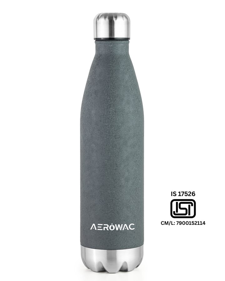 Aerowac Viva Double Wall Vacuum Insulated Stainless Steel Bottle | Hot &amp; Cold 24 Hours | Leak-Proof | BPA - Free