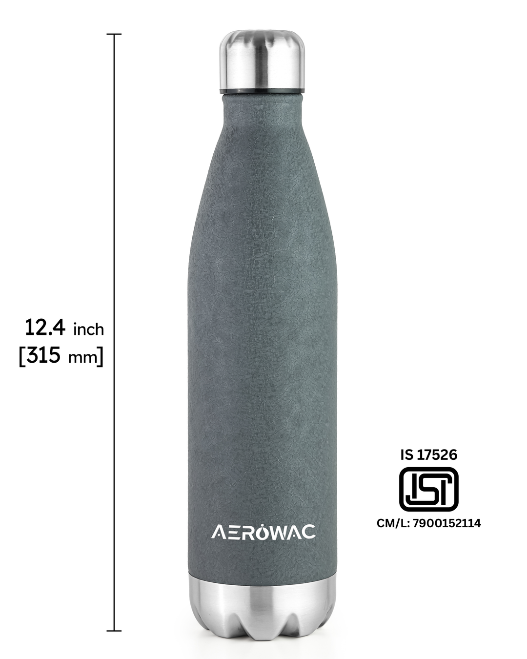 Aerowac Viva Double Wall Vacuum Insulated Stainless Steel Bottle | Hot &amp; Cold 24 Hours | Leak-Proof | BPA - Free