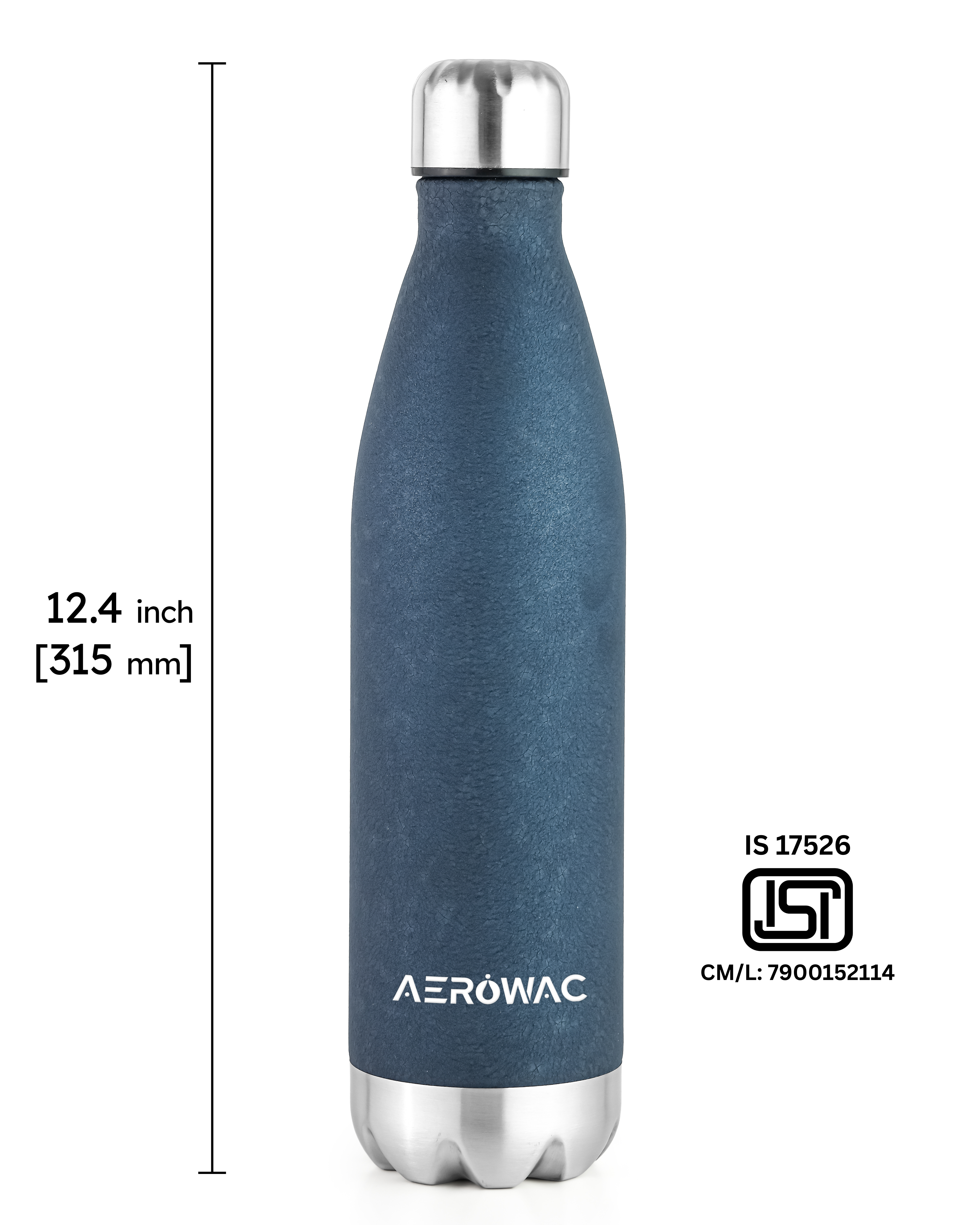 Aerowac Viva Double Wall Vacuum Insulated Stainless Steel Bottle | Hot & Cold 24 Hours | Leak-Proof | BPA - Free