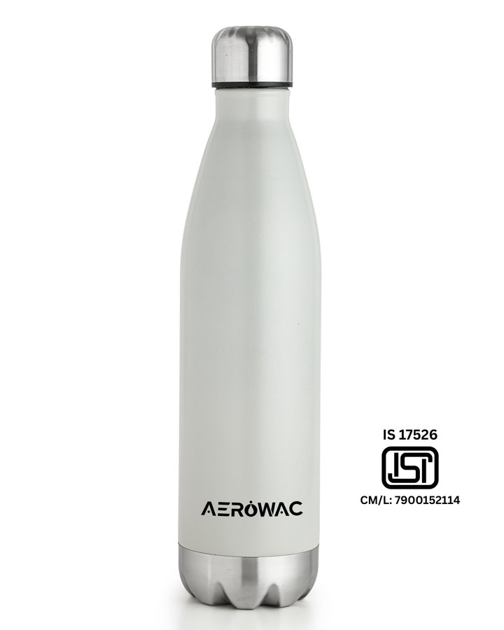 Aerowac Viva Double Wall Vacuum Insulated Stainless Steel Bottle | Hot &amp; Cold 24 Hours | Leak-Proof | BPA - Free