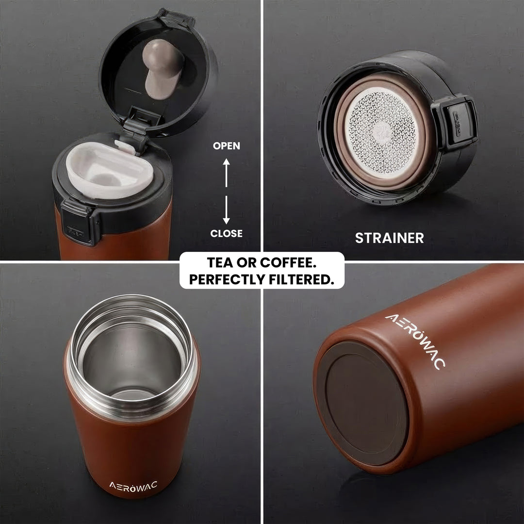 Aerowac Rivo Double Wall | Insulated | Coffe Mug | Leak-Proof Travel Mug | Tea &amp; Coffe | 300 ML