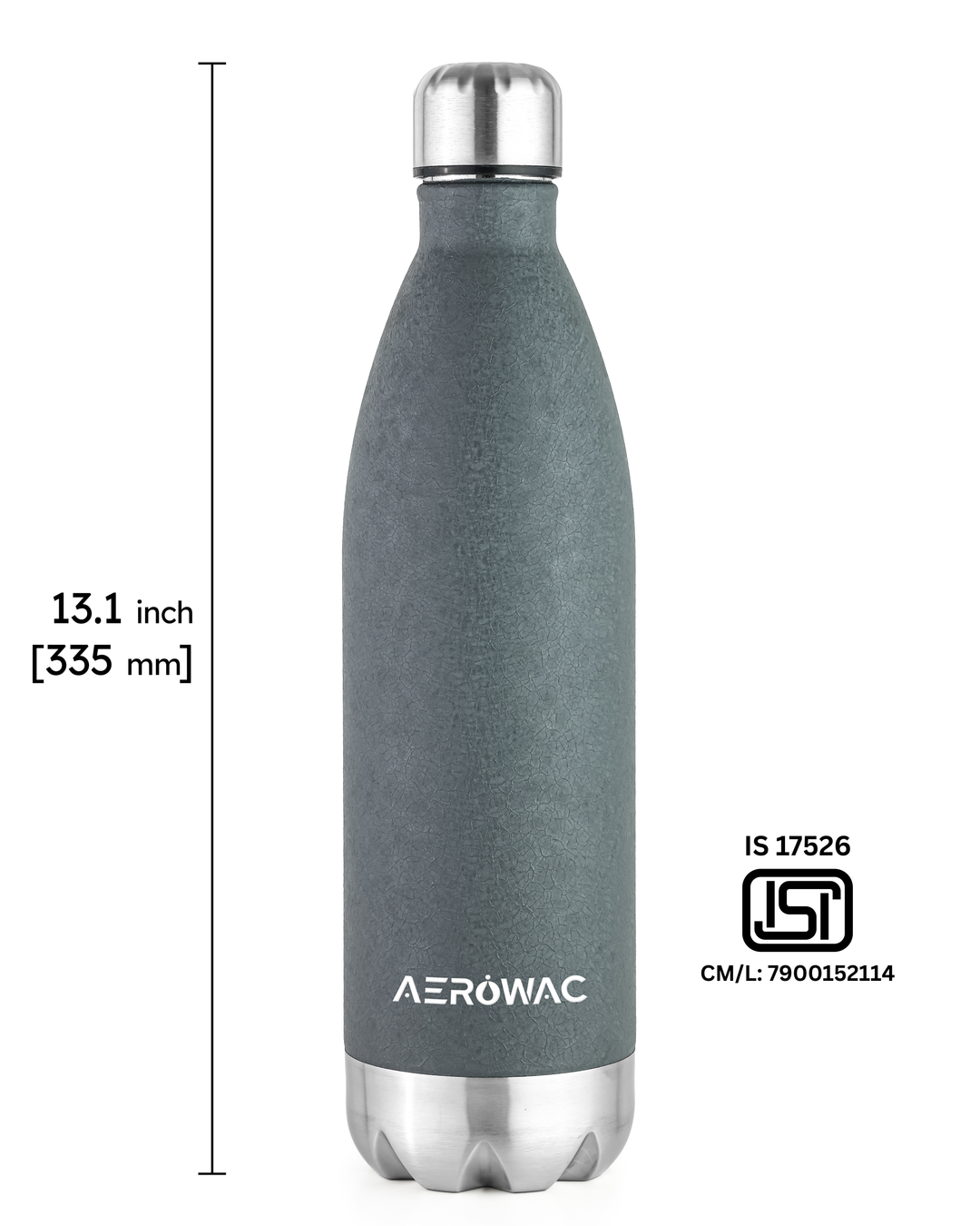 Aerowac Viva Double Wall Vacuum Insulated Stainless Steel Bottle | Hot &amp; Cold 24 Hours | Leak-Proof | BPA - Free