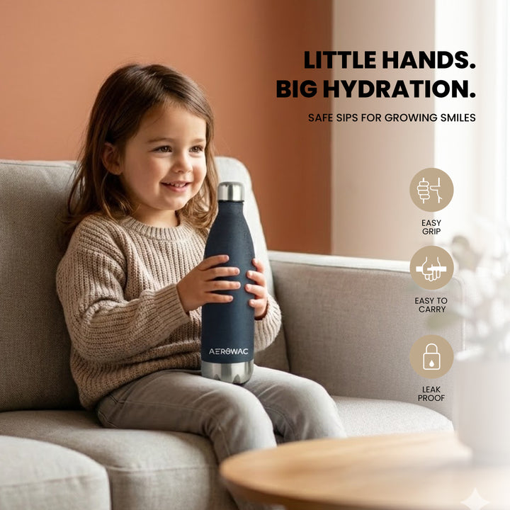 Aerowac Viva Double Wall Vacuum Insulated Stainless Steel Bottle | Hot &amp; Cold 24 Hours | Leak-Proof | BPA - Free