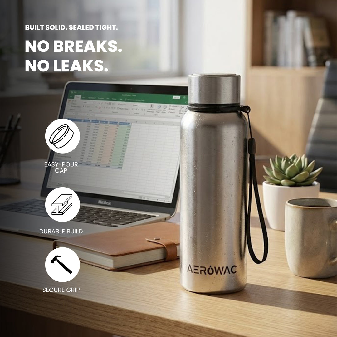 Aerowac Kaia Double Wall Insulated Stainless Steel Bottle | Wide Mouth | Hot &amp; Cold