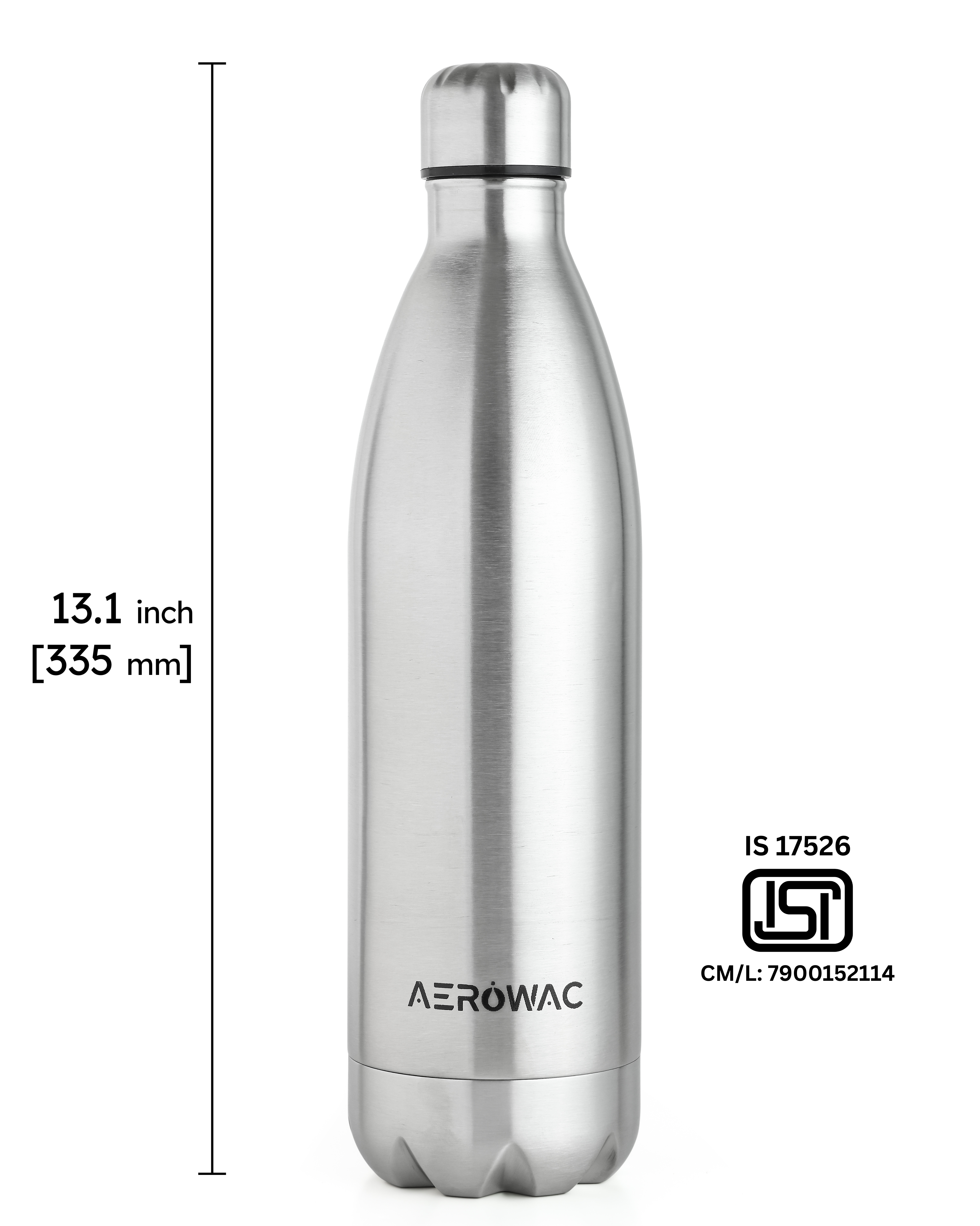 Aerowac Viva Double Wall Vacuum Insulated Stainless Steel Bottle | Hot & Cold 24 Hours | Leak-Proof | BPA - Free