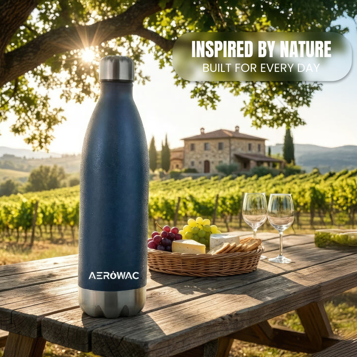 Aerowac Viva Double Wall Vacuum Insulated Stainless Steel Bottle | Hot &amp; Cold 24 Hours | Leak-Proof | BPA - Free