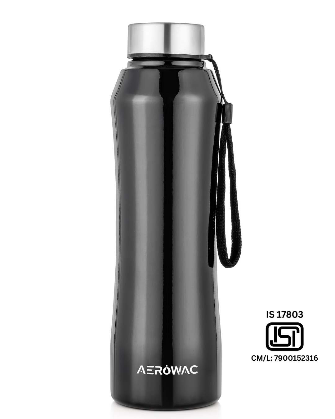 Aerowac Mist Black Stainless Steel Water Bottle | 1000 ml | BPA Free | Leak Proof | Premium Finish