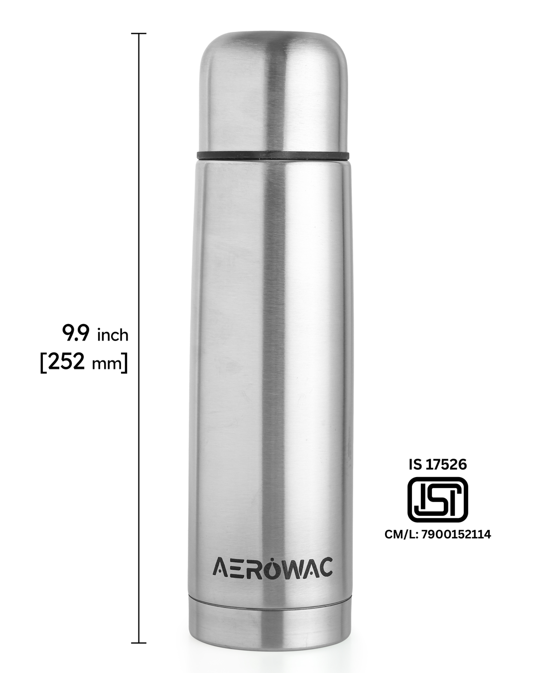 Aqua Double Wall Vacuum Insulated Stainless Steel Bottle | Hot &amp; Cold 24 Hours | Leak-Proof | BPA-Free