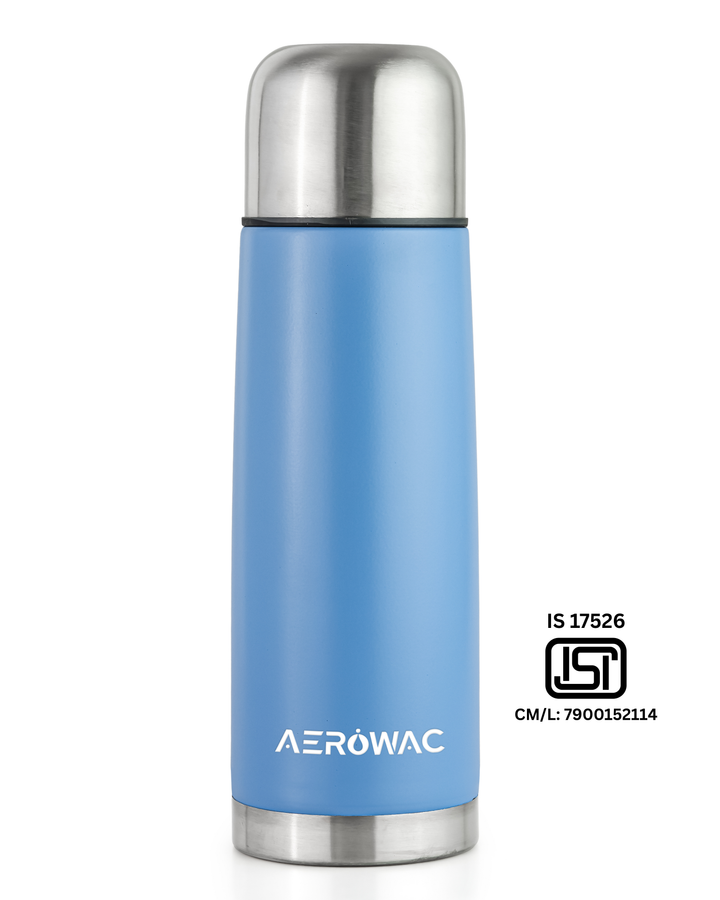 Aqua Double Wall Vacuum Insulated Stainless Steel Bottle | Hot &amp; Cold 24 Hours | Leak-Proof | BPA-Free