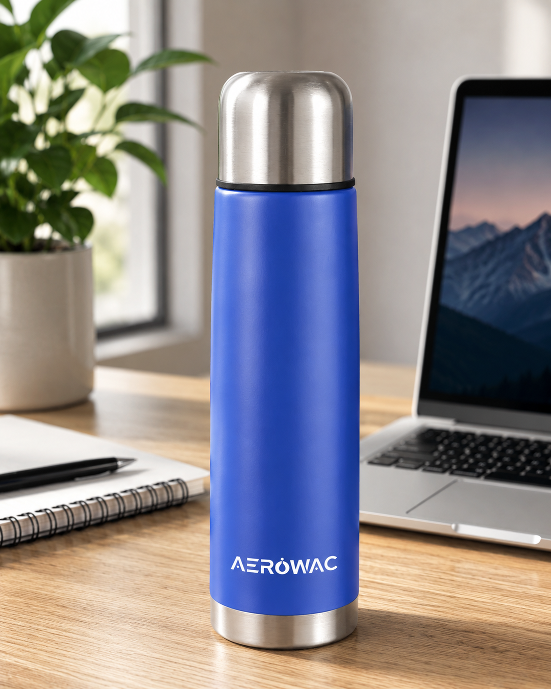 Aqua Double Wall Vacuum Insulated Stainless Steel Bottle | Hot &amp; Cold 24 Hours | Leak-Proof | BPA-Free