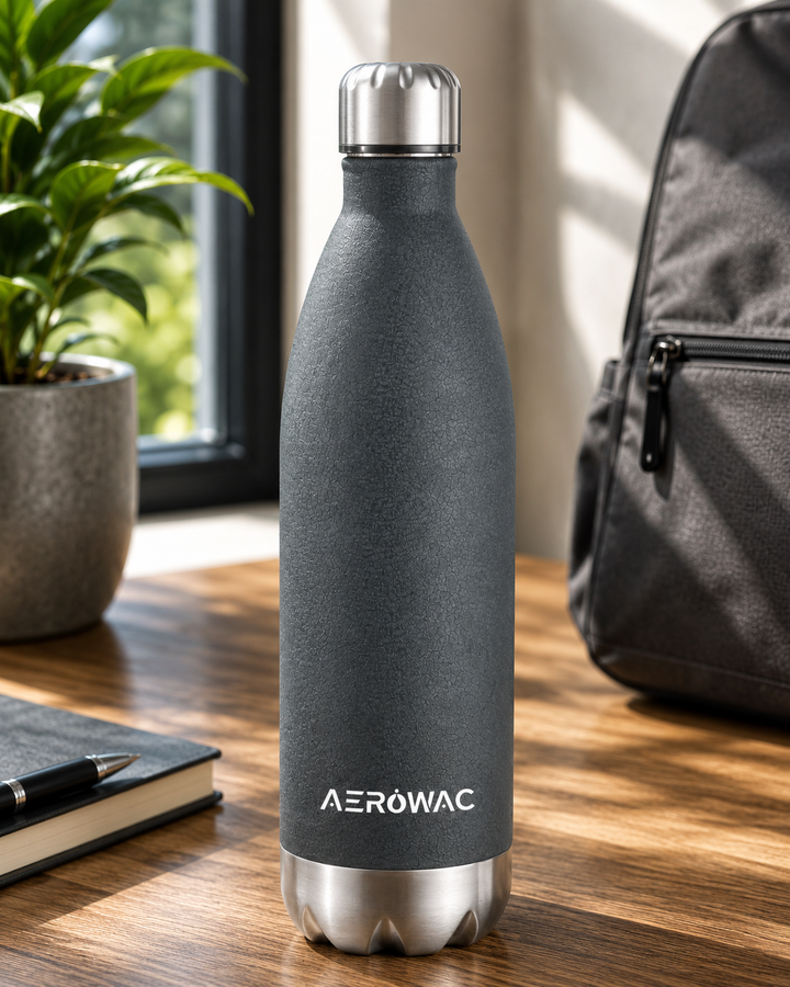 Aerowac Viva Double Wall Vacuum Insulated Stainless Steel Bottle | Hot &amp; Cold 24 Hours | Leak-Proof | BPA - Free