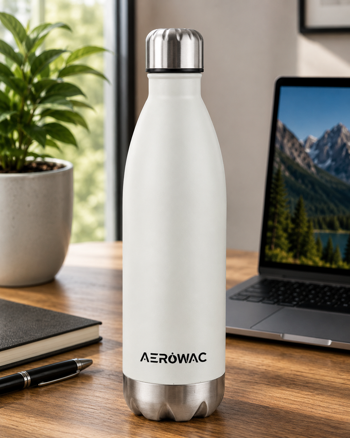 Aerowac Viva Double Wall Vacuum Insulated Stainless Steel Bottle | Hot &amp; Cold 24 Hours | Leak-Proof | BPA - Free