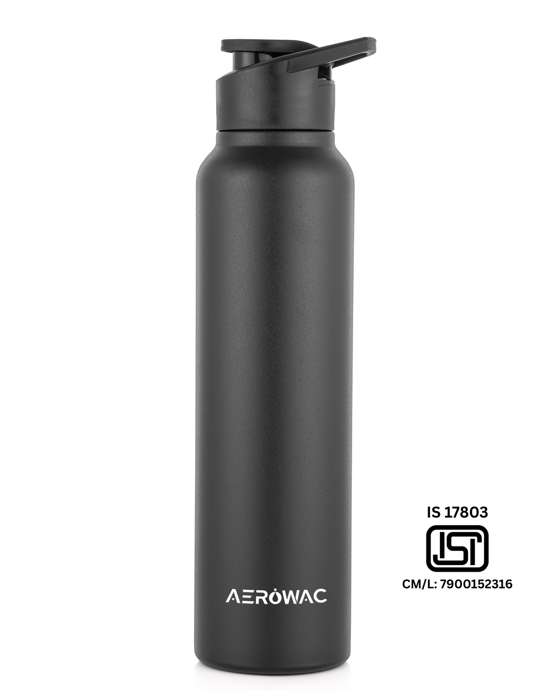 Aerowac Nubo Alpha Stainless Steel | Black Addition | 1000 ml | BPA Free | Leak Proof | Premium Finish